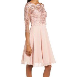 Chi Chi London Lace top Size 6 dress- Rose Gold